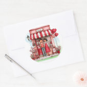 Sweet Valentine Shop Couple Monograms Ronde Sticker (Envelop)