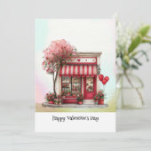 Sweet Valentine Shop Flat Feestdagenkaart (Staand voorkant)
