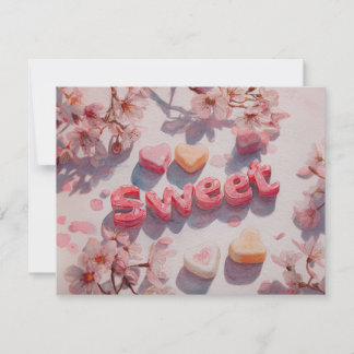 Sweet Valentines Day Card with Cherry blossom Feestdagenkaart