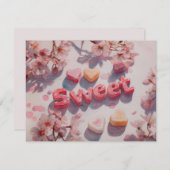 Sweet Valentines Day Card with Cherry blossom Feestdagenkaart (Voorkant / Achterkant)