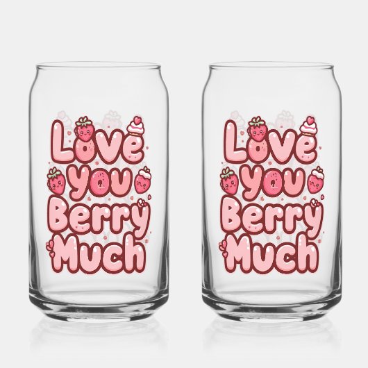 Sweet Valentine's Day Fruit and Cupcake Quote Blikvorm Glas (Voorkant)