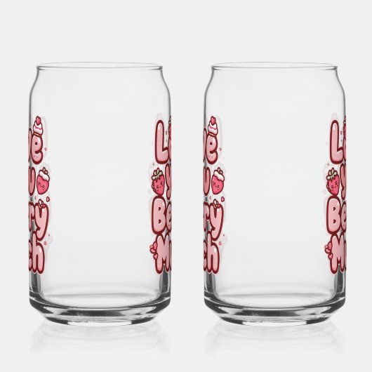 Sweet Valentine's Day Fruit and Cupcake Quote Blikvorm Glas (Links)