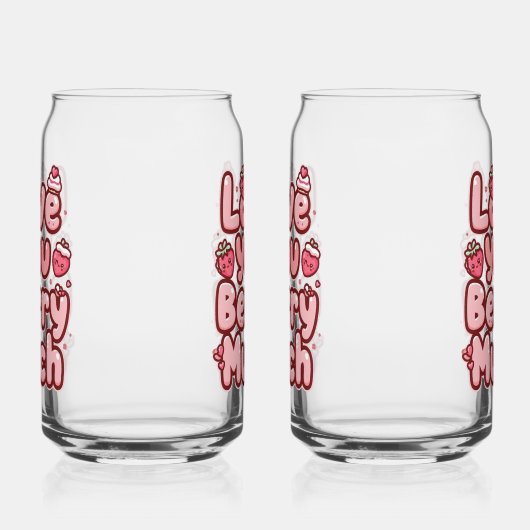 Sweet Valentine's Day Fruit and Cupcake Quote Blikvorm Glas (Rechts)