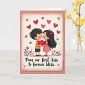 Sweet Valentines Day Kiss Card Kaart (Gele Bloem)