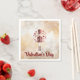 Sweet Valentines Day Nutcracker Love Paper Napkin Servet