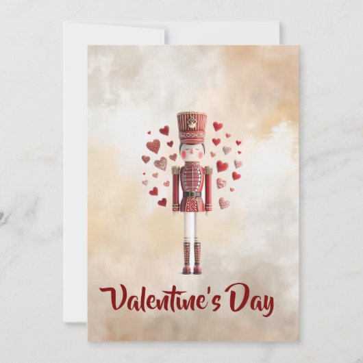 Sweet Valentines Day Nutcracker Romantic Card Feestdagenkaart (Voorkant)