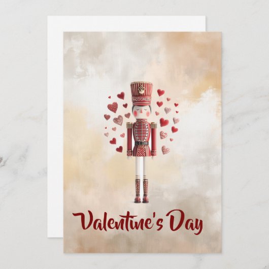 Sweet Valentines Day Nutcracker Romantic Card Feestdagenkaart (Voorkant / Achterkant)