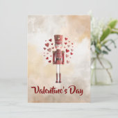 Sweet Valentines Day Nutcracker Romantic Card Feestdagenkaart (Staand voorkant)