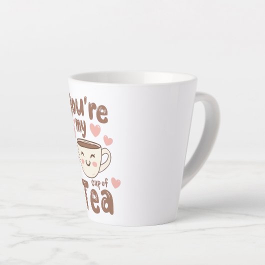 Sweet Valentine's Day Tea Lover Quote Latte Mok (Rechterhoek)