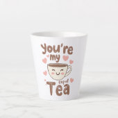 Sweet Valentine's Day Tea Lover Quote Latte Mok (Voorkant)