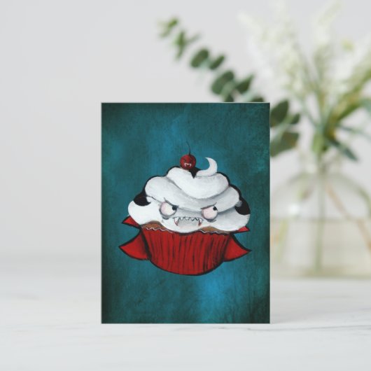 Sweet Vampire Cupcake Briefkaart (Staand voorkant)