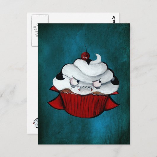 Sweet Vampire Cupcake Briefkaart (Voorkant / Achterkant)