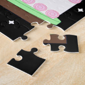 Sweet, Vanilla Birthday Cake with Stars: Black Legpuzzel (Zijkant)