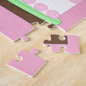 Sweet, Vanilla Quinceañera Cake- Spanish: Pink Legpuzzel (Zijkant)