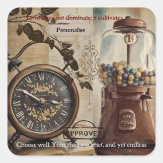  Sweet Vending Machine Alarm Clock Quotes Vierkante Sticker