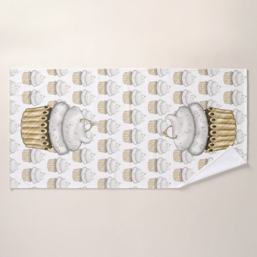 Sweet Verloving Cupcake Badhanddoek (Badhanddoek)