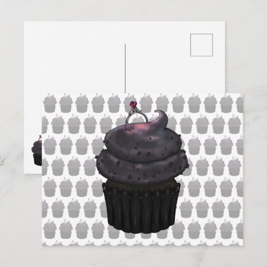 Sweet Verloving Cupcake Briefkaart (Voorkant / Achterkant)