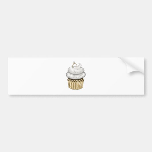 Sweet Verloving Cupcake Bumpersticker (Voorkant)