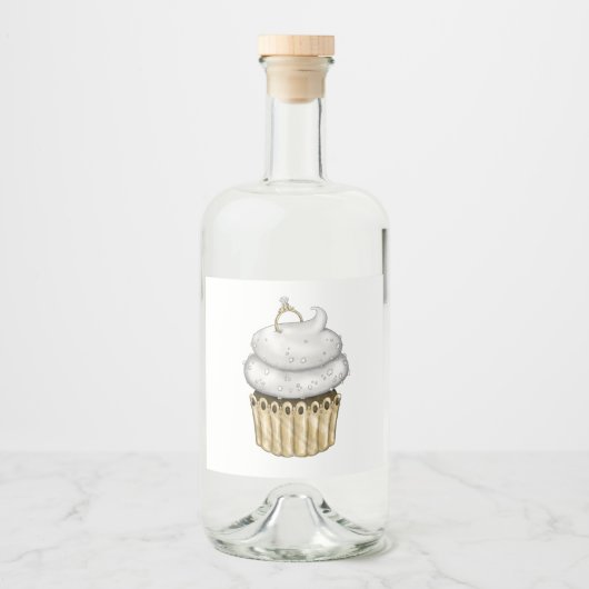 Sweet Verloving Cupcake Likeurfles Etiket (Voorkant)