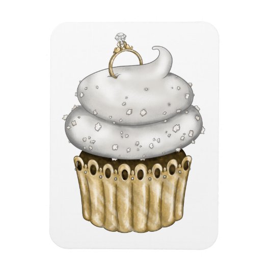 Sweet Verloving Cupcake Magneet (Verticaal)