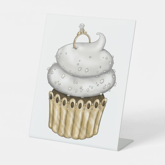 Sweet Verloving Cupcake Reclamebord Met Voetstuk (Voorkant)