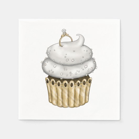 Sweet Verloving Cupcake Servet (Voorkant)