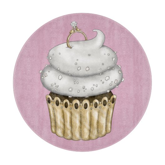 Sweet Verloving Cupcake Snijplank (Voorkant)