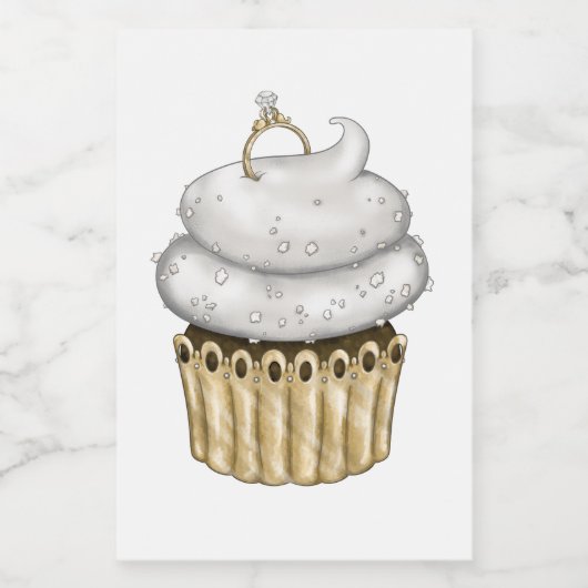 Sweet Verloving Cupcake Voedselcontainer Etiket (Enkel label)