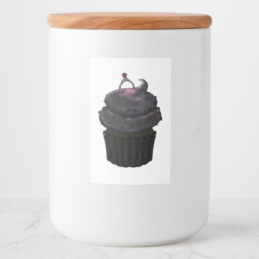 Sweet Verloving Cupcake Voedselcontainer Etiket (Voorkant)