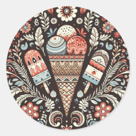 Sweet Vibes: Folk Art Sticker voor National Ice Cr