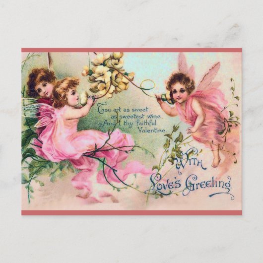 Sweet Victoriaans Fairy Valentijn Briefkaart (Voorkant)
