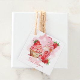 Sweet Viering Aardbei Milkshake Verjaardag Bedankjes Labels
