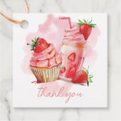 Sweet Viering Aardbei Milkshake Verjaardag Bedankjes Labels (Voorkant)