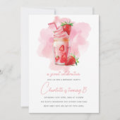 Sweet Viering Aardbei Milkshake Verjaardag Kaart (Voorkant)