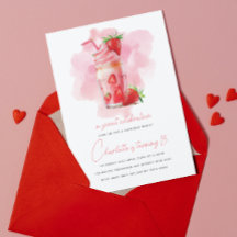 Sweet Viering Aardbei Milkshake Verjaardag