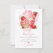 Sweet Viering Aardbei Verjaardag Bedankkaart (Voorkant)