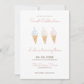 Sweet Viering Ice Cream Roze Verjaardag Kaart (Voorkant)