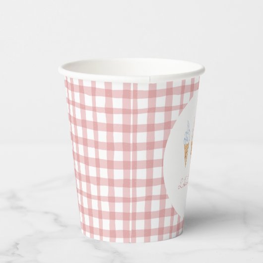 Sweet Viering Ice Cream Roze Verjaardag Papieren Bekers (Rechts)