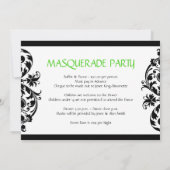 Sweet vijftien Masquerade-uitnodiging Kaart (Achterkant)