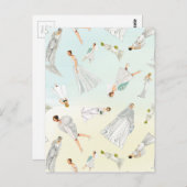 Sweet Vintage trouwjurken patroon Briefkaart (Voorkant / Achterkant)