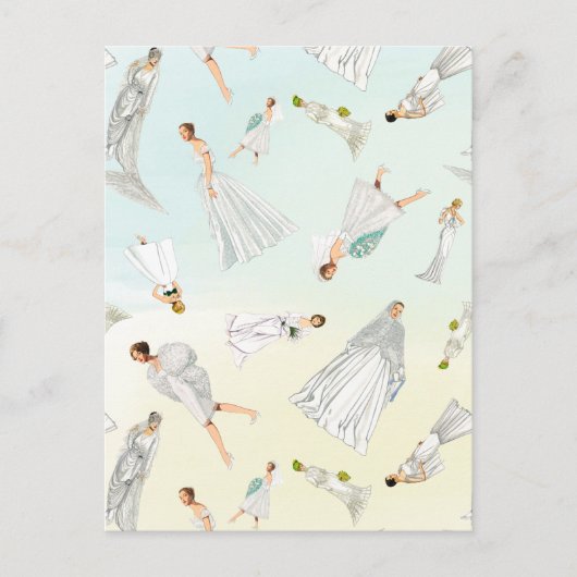 Sweet Vintage trouwjurken patroon Briefkaart (Voorkant)