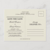 Sweet Vintage Wedding Save The Date - Houtskool Aankondigingskaart (Achterkant)