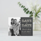 Sweet Vintage Wedding Save The Date - Houtskool Aankondigingskaart (Staand voorkant)