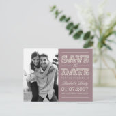 Sweet Vintage Wedding Save The Date - Plum Aankondigingskaart (Staand voorkant)