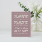 Sweet Vintage Wedding Save The Date - Plum Aankondigingskaart (Staand voorkant)