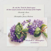 Sweet  Violet Flowers Wedding Bouquets Kaart (Voorkant / Achterkant)