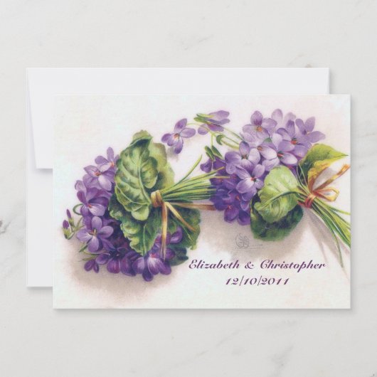 Sweet  Violet Flowers Wedding Bouquets Kaart (Voorkant)