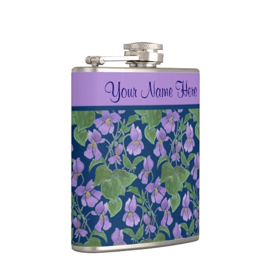 'Sweet Violet' Hip Flask om te personaliseren Heupfles (Rechts)