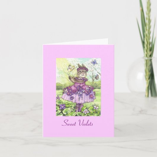 Sweet Violets Blank Note Kaart (Voorkant)