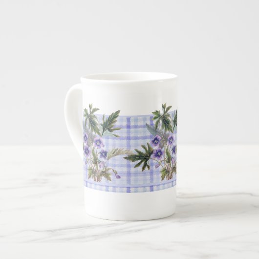 Sweet Violets Botanische Floral Bone China Mok (Links)